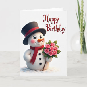 Carte d'anniversaire enneigée