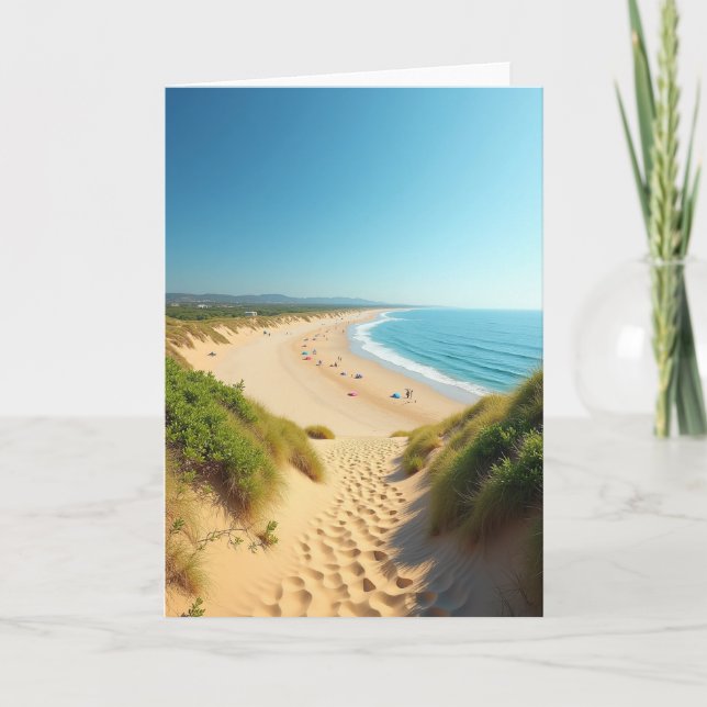 Carte d'anniversaire ensoleillée du littoral (Devant)