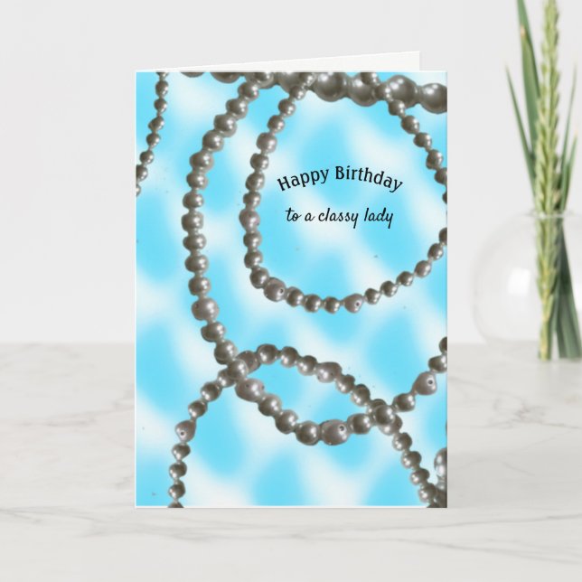 Carte d'anniversaire enveloppée de perles (Devant)