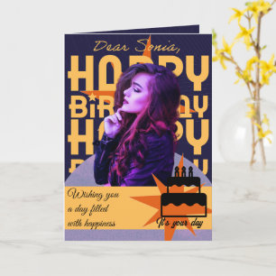 Carte d'anniversaire enveloppée de vœux