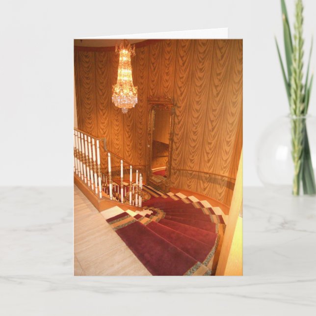 Carte d'anniversaire « Escalier de l'hôtel St. Pau (Devant)