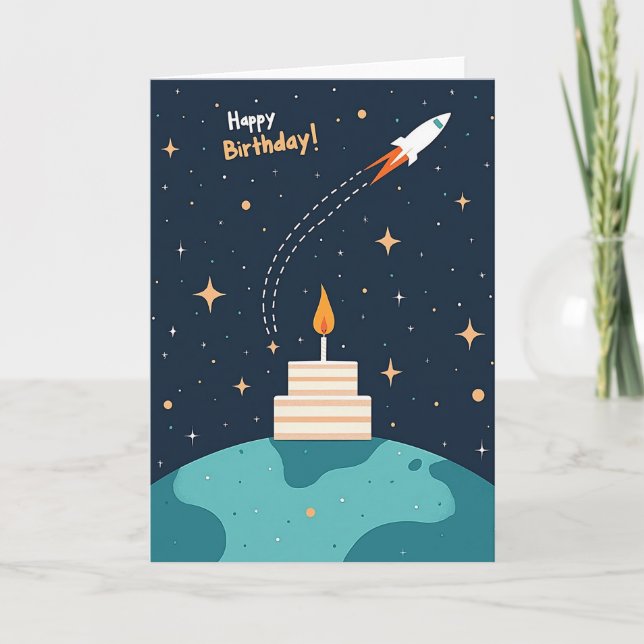Carte d'anniversaire Espace Fantaisiste (Devant)