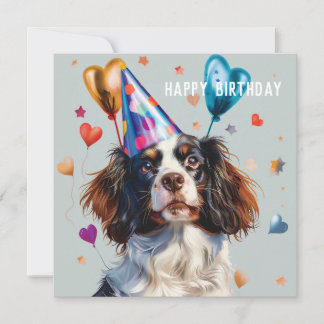 Carte d'anniversaire espagnole, Springer, Cocker,