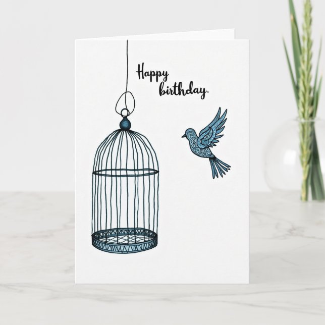 Carte d'anniversaire Esprit Libre (Devant)