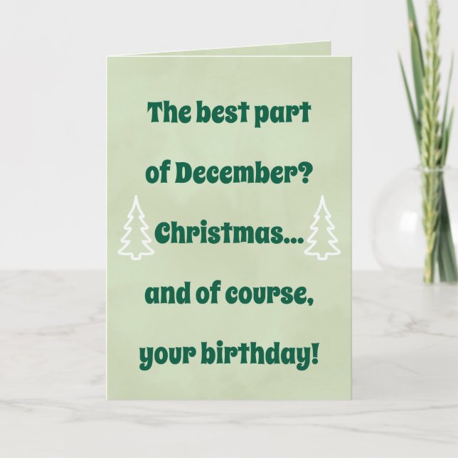 Carte d'anniversaire et de Noël de décembre – Vaca (Devant)