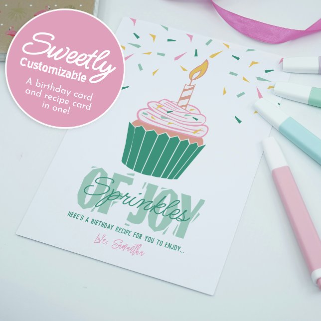 Carte d'anniversaire et de recette personnalisée e (Créateur téléchargé)