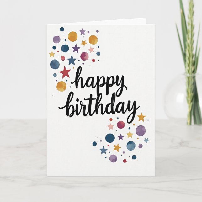 Carte d'anniversaire étoile abstraite (Devant)