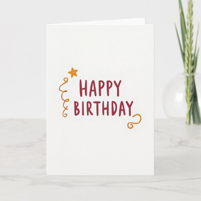Carte d'anniversaire Étoile Dorée Joyeuse (Devant)