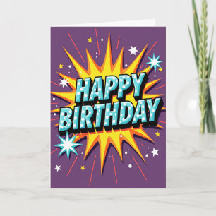 Carte d'anniversaire étoile éclatante vibrante