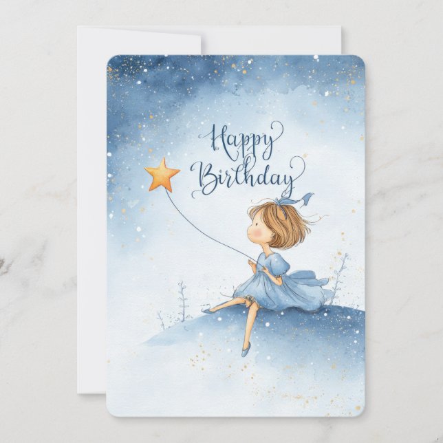 Carte d'anniversaire étoile fantaisiste (Devant)