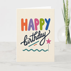 Carte d'anniversaire étoile ludique