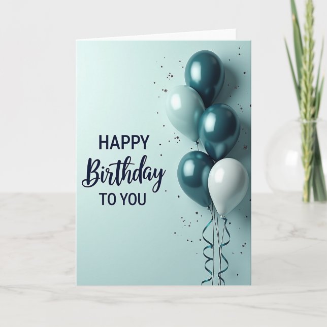 Carte d'anniversaire étoile métallique (Devant)