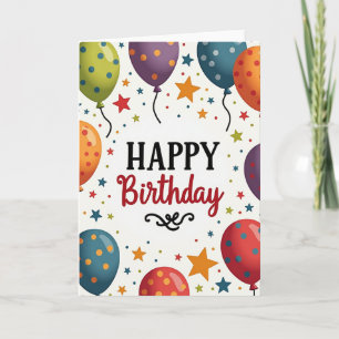 Carte d'anniversaire étoilée avec confettis
