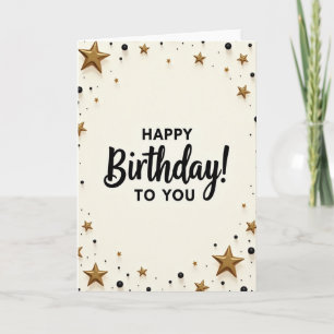 Carte d'anniversaire étoilée crème