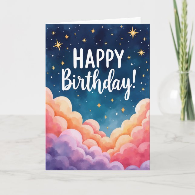 Carte d'anniversaire étoilée de rêve (Devant)