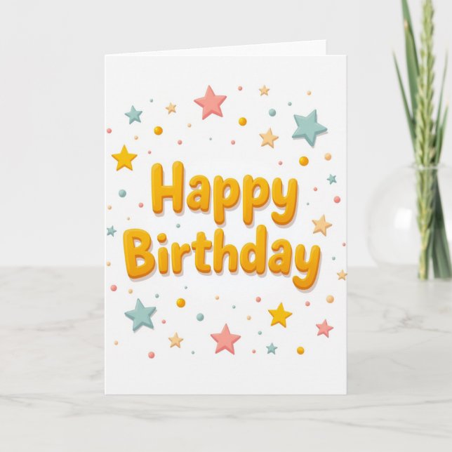 Carte d'anniversaire étoilée joyeuse (Devant)