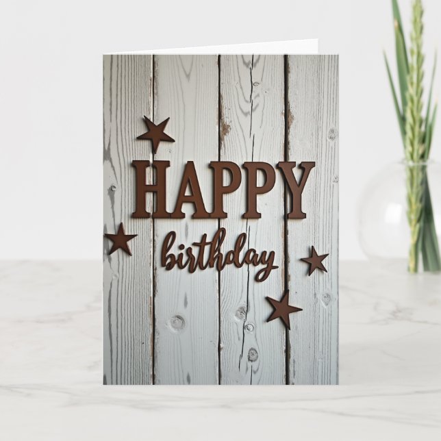 Carte d'anniversaire étoilée rustique (Devant)