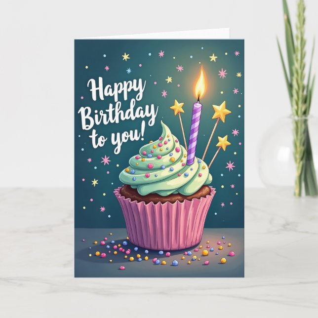 Carte d'anniversaire étoiles (Devant)