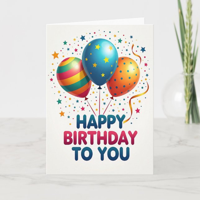 Carte d'anniversaire étoiles ceruléennes (Devant)