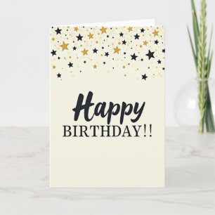 Carte d'anniversaire Étoiles Dorées
