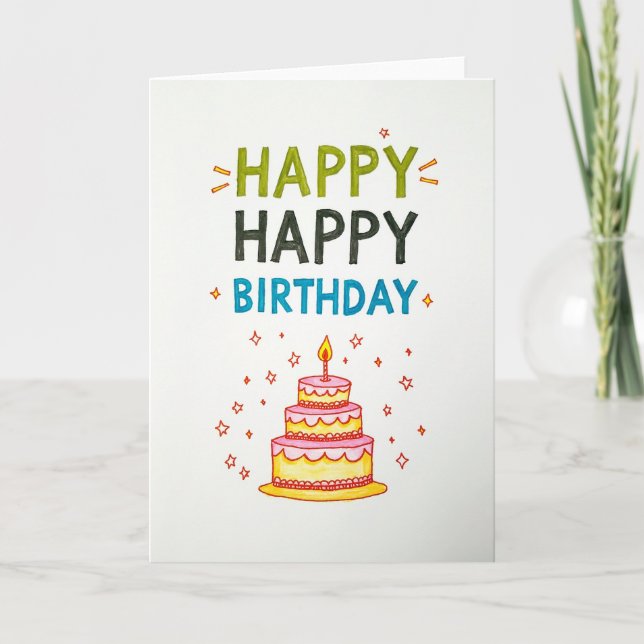 Carte d'anniversaire étoiles faite main (Devant)