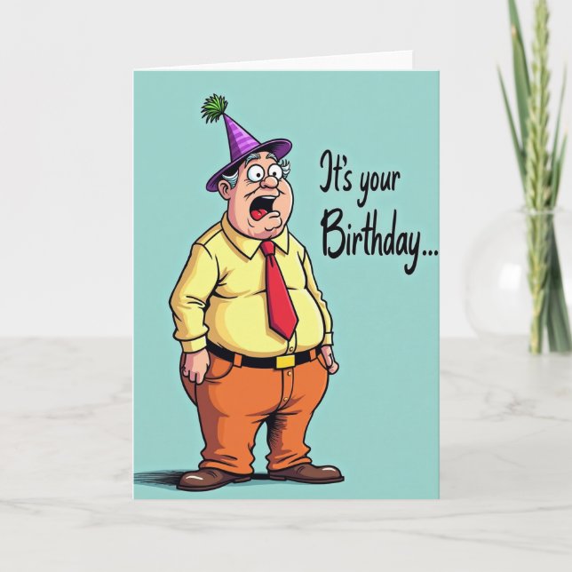 Carte d'anniversaire étonné (Devant)