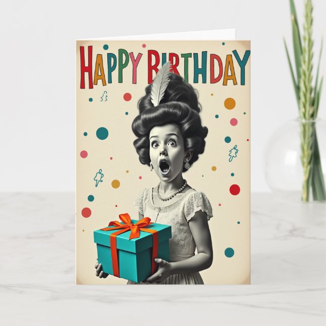 Carte d'anniversaire étonnée (Devant)