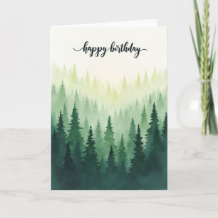 Carte d'anniversaire Evergreen