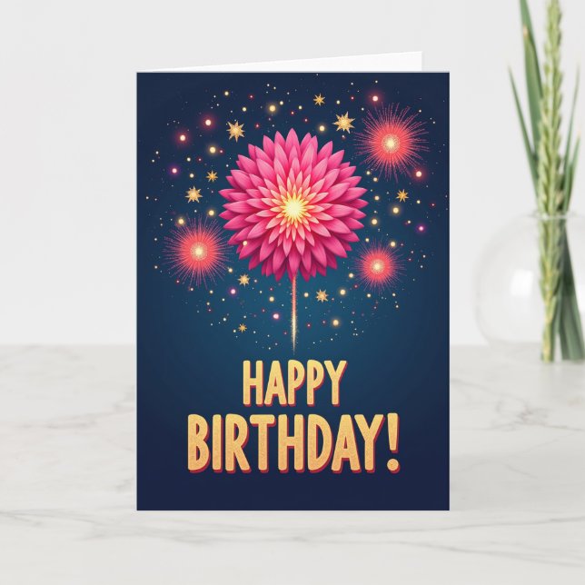 Carte d'anniversaire Explosion Dorée (Devant)