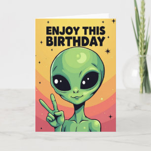 Carte d'anniversaire extraterrestre cosmique