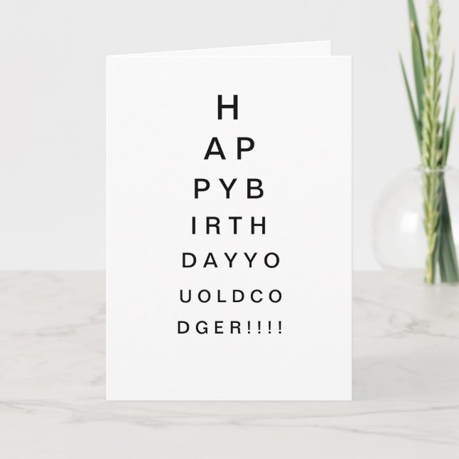 Carte d'anniversaire Eyechart (Devant)