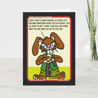 Carte d'anniversaire fâchée de lapin 1