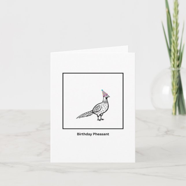 Carte d'anniversaire, faisan d'anniversaire, carte (Devant)