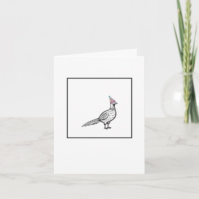 Carte d'anniversaire, faisan d'anniversaire, carte (Devant)