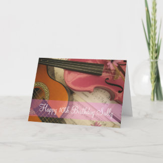 Carte d'anniversaire faite sur commande d'âge rose