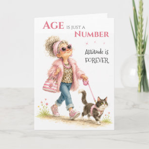 Carte d'anniversaire fantaisiste pour femme âgée p