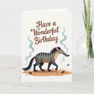 Carte d'anniversaire fantaisiste rayée de mammifèr