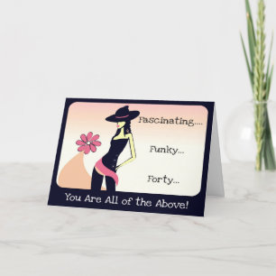 Carte d'anniversaire fascinante de Diva, Funky 40e