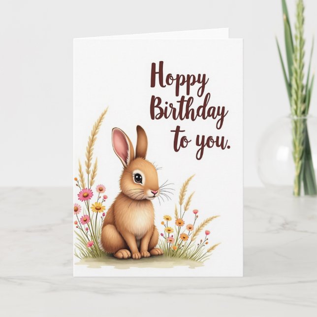 Carte d'anniversaire Fawn Floral (Devant)