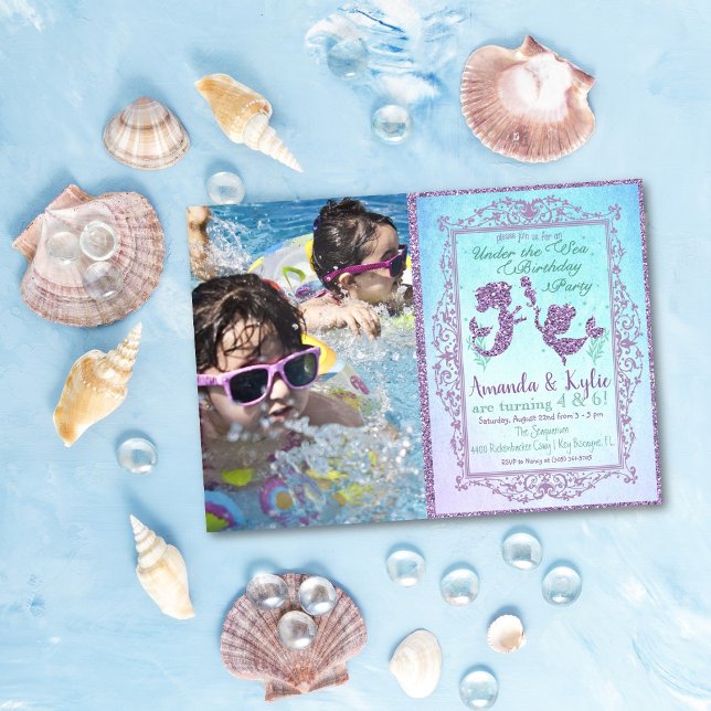Carte d'anniversaire fée de la mer DUAL Fête sous  (Créateur téléchargé)