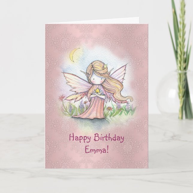Carte d'anniversaire Fées Petite Étoile Filles (Devant)