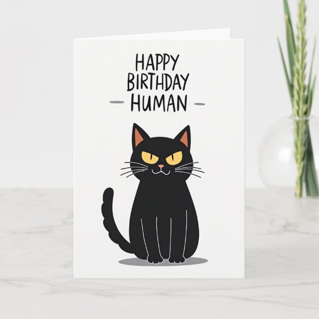 Carte d'anniversaire Féline Audacieuse (Devant)