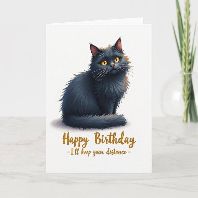 Carte d'anniversaire Féline Douce (Devant)