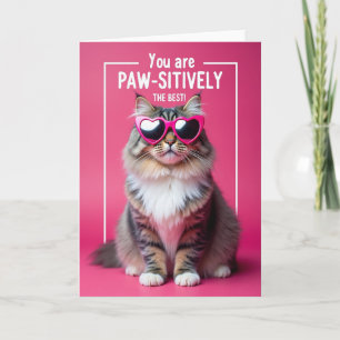 Carte d'anniversaire Féline Fuchsia