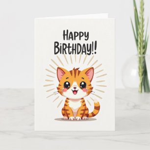 Carte d'anniversaire Féline Joyeuse