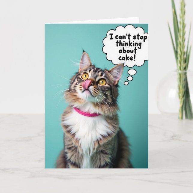 Carte d'anniversaire féline joyeuse Tabby (Devant)
