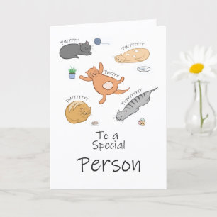Carte d'anniversaire féline parfaite pour une pers