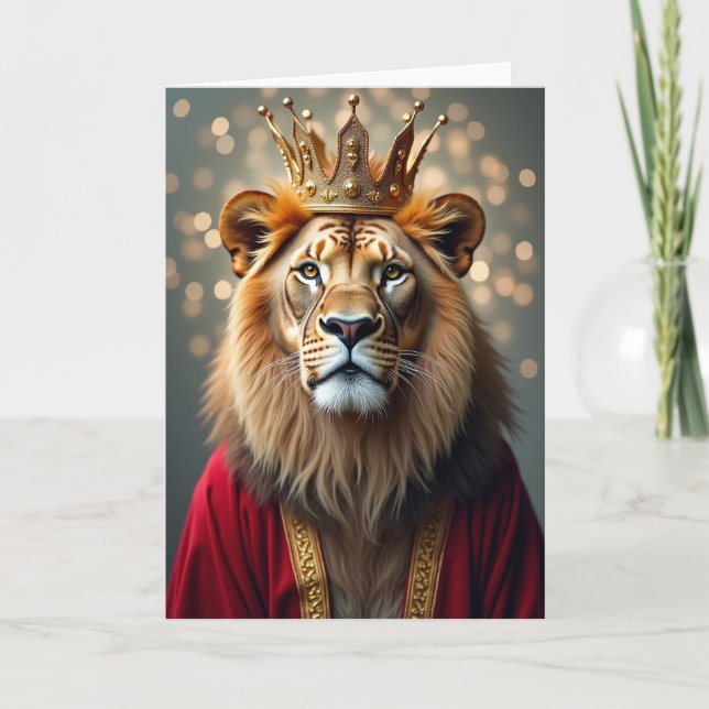 Carte d'anniversaire féline royale (Devant)
