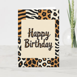 Carte d'anniversaire féline sauvage