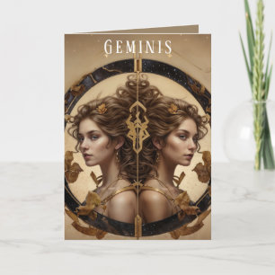 Carte d'anniversaire féminine Geminis